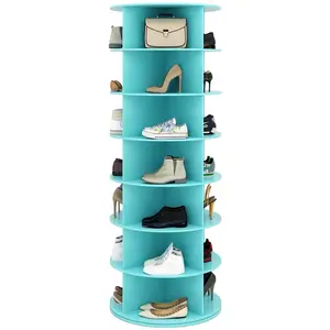 Tier Rotating Shoe Rack Tower, Spinning Shoe Organizer Rotating Shelf, Space-Saving 360° Revolving Shoe Rack Storage Round Carousel for Entryway, Closet & Bedroom