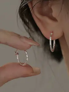 Elegant S925 Silver Color Twist Earrings, Lightweight at Only 0.06 Oz, Perfect Gift for Mother’s Day & Valentine’s Day