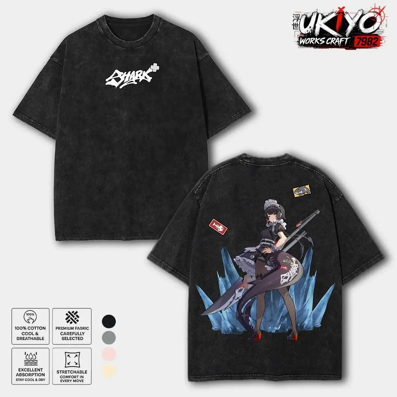 Retro Limited Ellen Joe ZenLess Zone Zero Washed T-Shirt, Crew Neck Casual Tshirt Menswear Collar, Gifts for him, subtle anime clothing, Viral Trendy Graphic Cotton ERJ