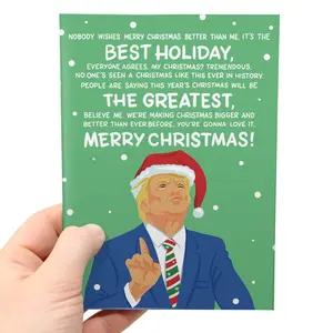 Sleazy Greetings | Funny Trump-Themed Christmas Card | Perfect for Brothers, Sisters, and Friends | Blank Inside for Custom Message, Includes Kraft Envelope | 5x7 Inches christmas card funny card donald trump