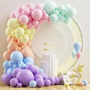 Pastel Balloons Arch Garland Kit, 126PCS 18In 12In 10In 5In Pastel Color Rainbow Balloons Different Sizes for Birthday Baby Shower Wedding Gender Reveal Unicorn Party Decorations