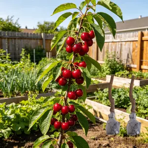 (ML#FF)High-Quality Sweet Cherry Sapling (Prunus avium), Live Grafted Cherry Tree Seedling for Home Garden Backyard Patio Container Planting, Hardy Fruit Tree