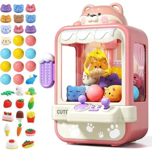 Claw Machine for Kids, Mini Vending Machine with Music, Prize Dispenser Toys for Girls and Boys, Electronic Claw Game Machine for Party Birthdays, Includes 35 Mini Toys (Small)