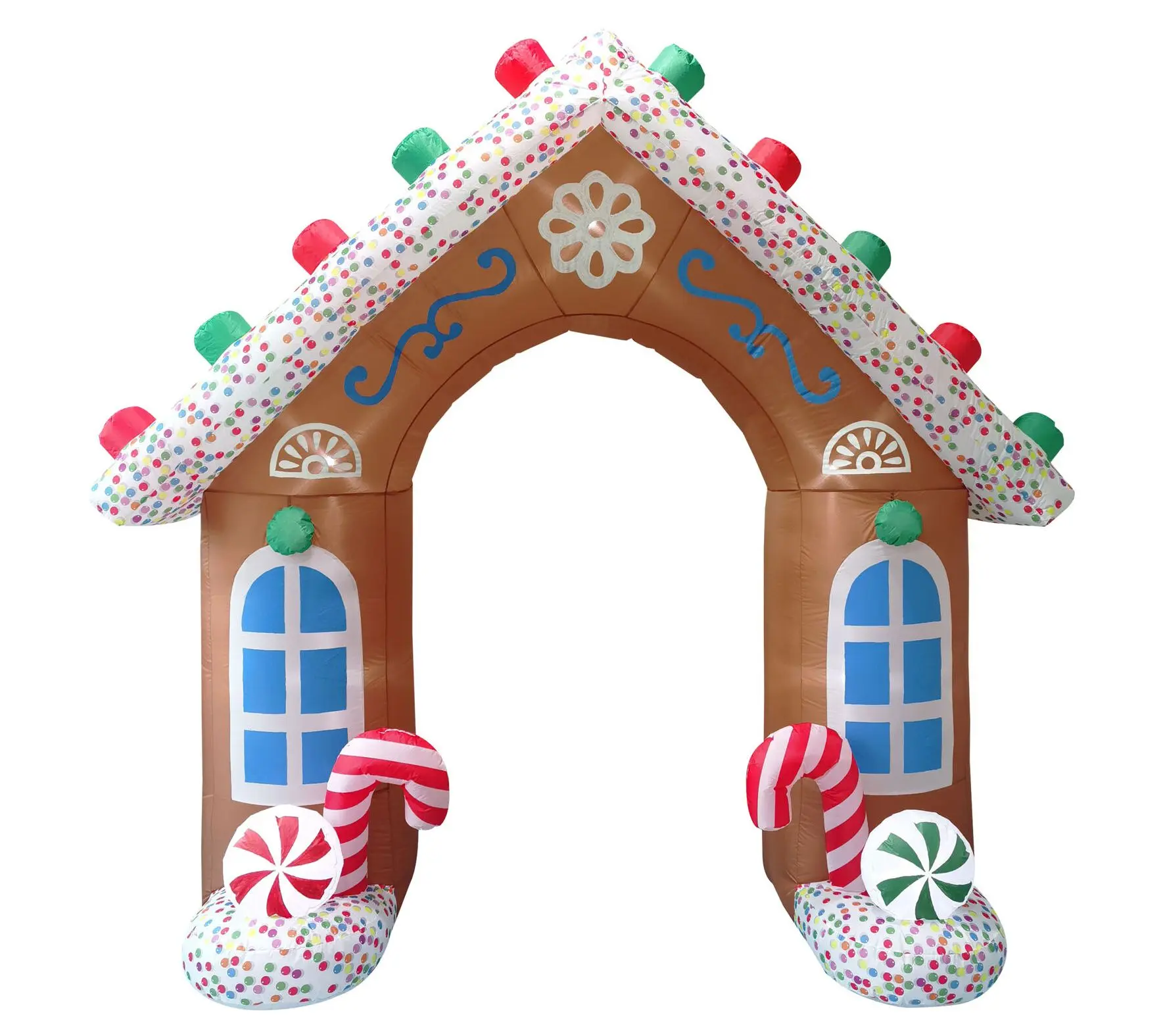 Fraser Hill Farm 8-Ft. Tall Prelit GingerbreadArch Inflatable Fraser Hill Farm 8-Ft. Tall Prelit GingerbreadArch Inflatable