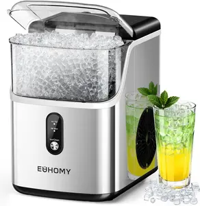 EUHOMY Nugget Ice Makers Countertop, Pebble Ice Maker Machine with 35lbs/24H&33lbs/24H Soft Ice, Self-Cleaning Sonic Ice Maker with Ice Scoop&Basket,  Utensils, Pellet Ice Maker for Home/Kitchen/Office