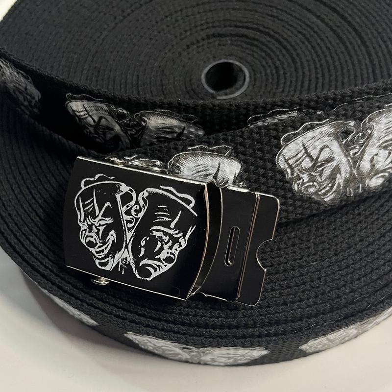 Initial letters Canvas Military Web smile now cry later Belt 50 inch & sylver Letter or waist Decors or longer belt