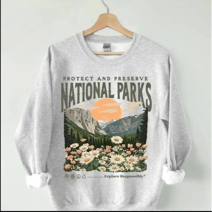 National Parks Vintage Sweatshirt, Protect Our Parks Sweatshirt, Hiking Nature Lover Graphic Sweatshirt, Unisex Sweater