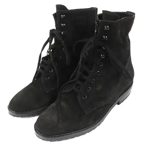 Pre-owned CHANEL Suede Small Leather Goods Short Boots