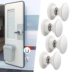 Door Holder Laelr 4 Pack Magnetic Baggage Door Catch RV Door Stoppers with Adhesive & Screws Magnetic Door Holder to Keep Door Open for RV Trailer Camper Motor Home Office Cargo Trailer