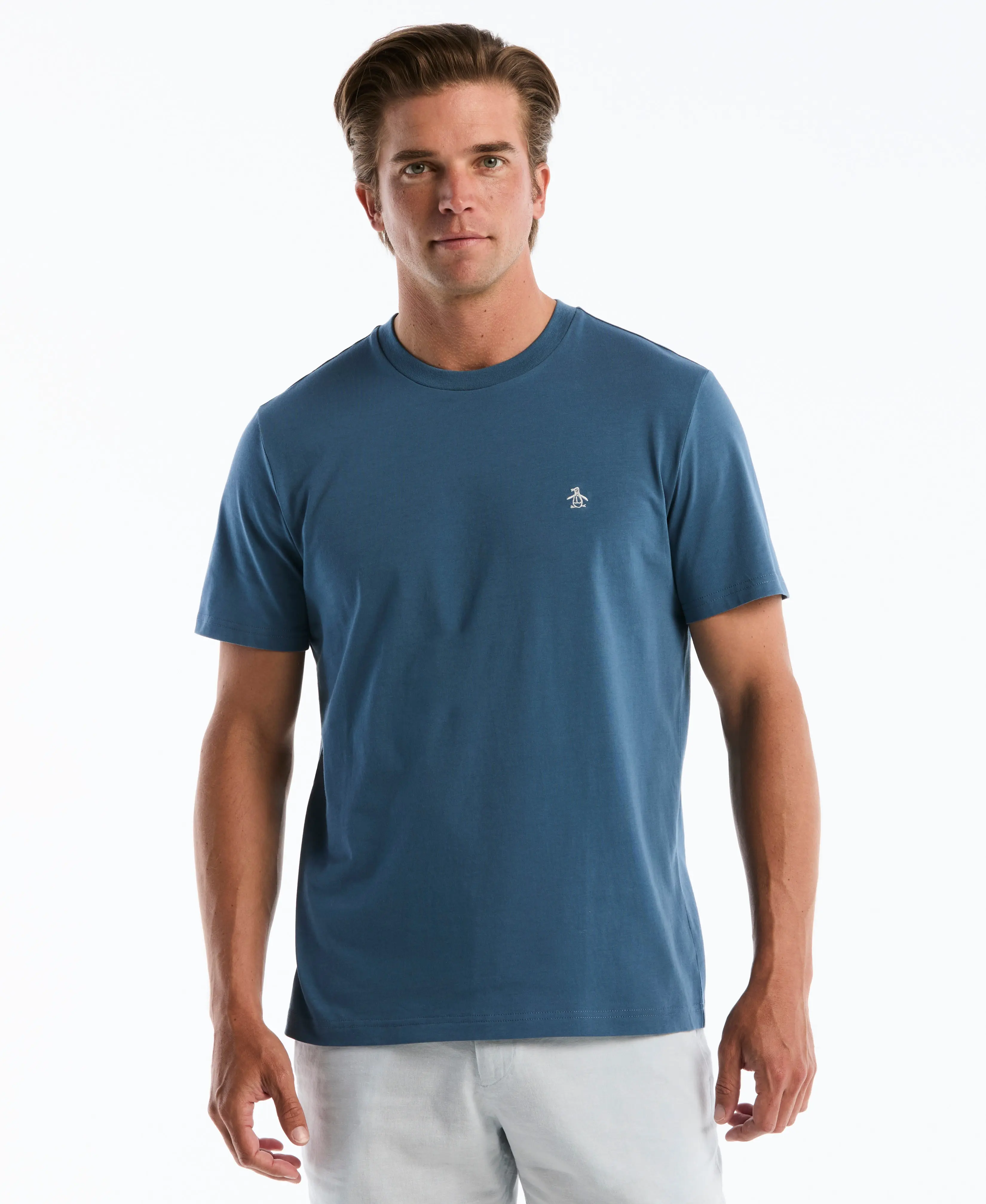 AN ORIGINAL PENGUIN BY MUNSINGWEAR Men's Original Slim Fit T-Shirt, Soft Breathable 100% Cotton Jersey with Ribbed Round Neck
