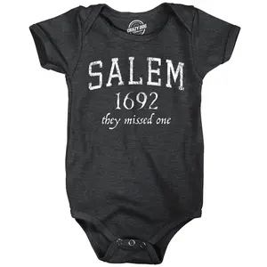 Funny Baby Bodysuit - Salem 1692 They Missed One - Sarcastic Halloween Witch Jumper For Infants Funny Baby Onesies Halloween Clothes for Baby Novelty Onesie Black -