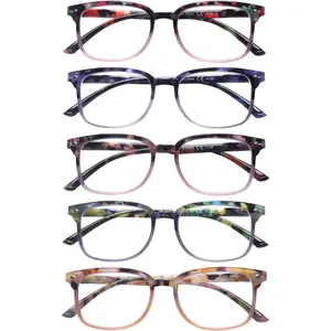 5 Pack Reading Glasses Blue Light Blocking for Women,Computer Readers with Spring Hinge