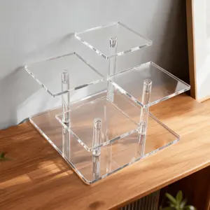 1 Set Of Multifunctional Acrylic Display Stand  Suitable For Personal Collection And Commercial Storage Display  High Transparency  Sturdy  Suitable For Cosmetics Collectibles  Cupcakes  Suitable For All Scene Display Stands