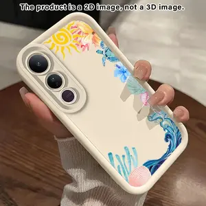 Phone Case suitable for VIVO V60 V50 V29 V29E and V Series (V11-V40 V11I V17Neo V27E  V25E V23E V30SE V40SE) Pro Lite 4G 5G Sunny Sea Delight2D Pattern Protective Soft Smartphone Casing