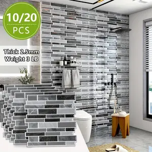 20 or 10-Pack Optional 3D Peel and Stick Backsplash Wall Panels - Waterproof Removable Self-Adhesive Tile Stickers, Glossy Art Deco Wallpaper for Kitchen & Bathroom, Easy DIY Home Decor Upgrade - Tenant Friendly (12x12 Inch) Winter Decal