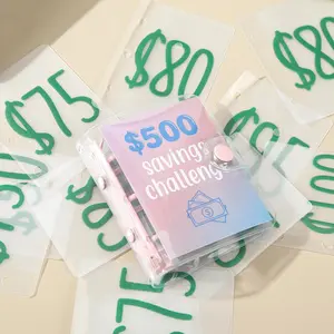 Mini Savings Binder Budget Planner, $1000/500/350/150 Cash Envelope Challenge Wallet, Money Organizer for Budgeting, 1Pc