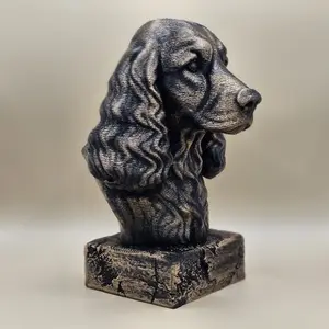 Border Collie 3d Printed Statue Bust Hand Painted Statue 6 Inches Tall for Pet Lovers Decor