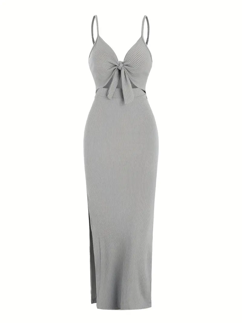 white christmas dresses Printed Button Front Tie-Waist Sleeveless Collared Dress main image 1