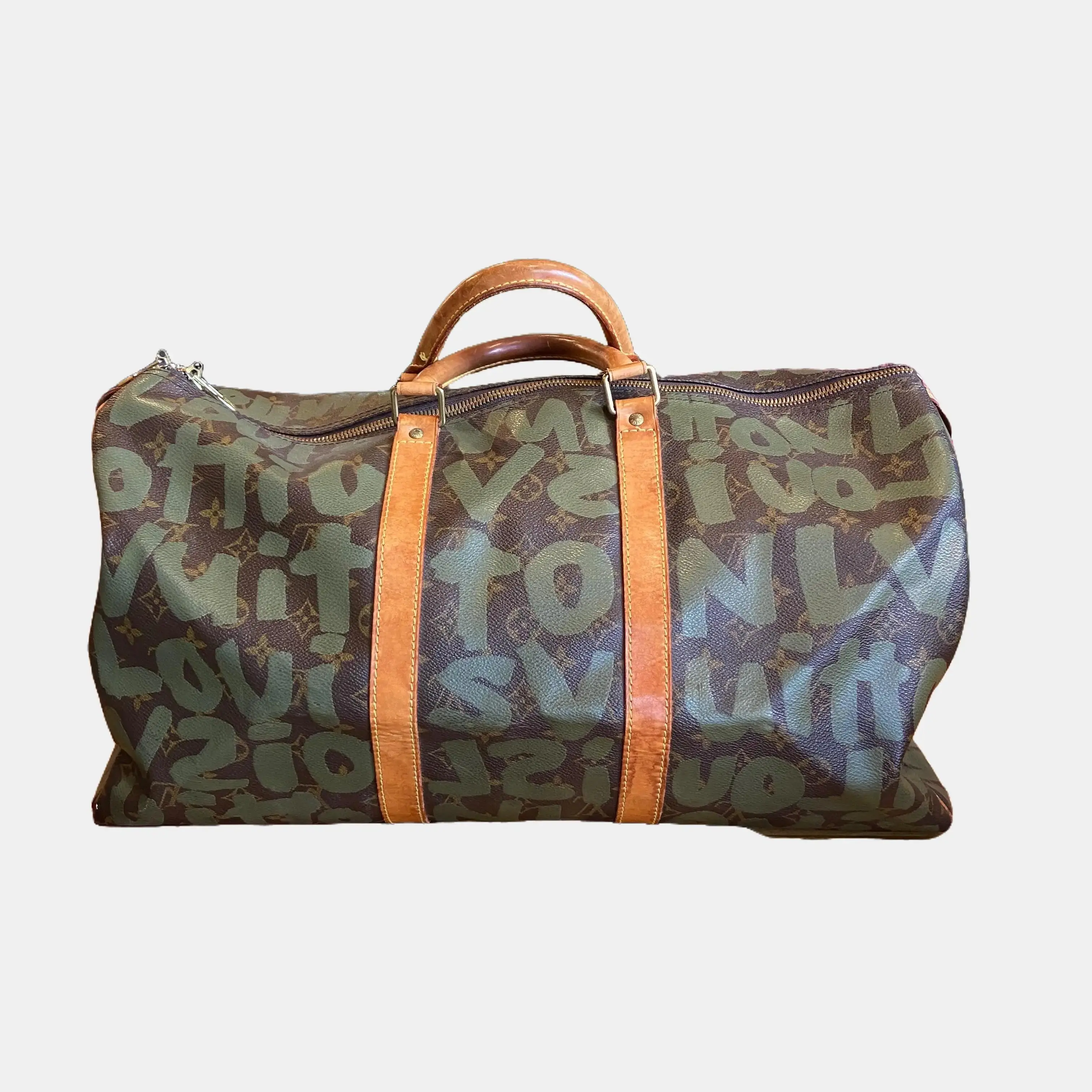 Pre-owned Louis Vuitton Leather Luggage Stephen Sprouse Monogram Keepall