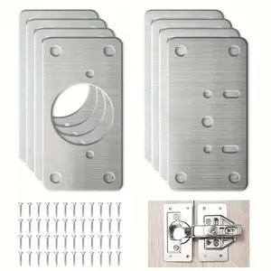 8 Sets Hinge Repair Plates Door, Includes Installation Screws, Furniture Cabinet, Secret Box, Kitchen Door Hinge Repair Kit, Door Hardware