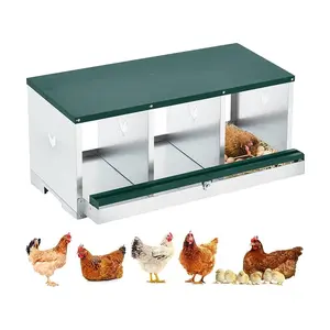 Chicken Nesting Box  Large Vented Hole, Metal Egg Laying Boxes Chicken Egg Box for Egg Collection
