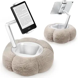 Pumpkin Tablet Pillow Stand Holder for Kindle iPad, Adjustable Phone Pillow Stand for Lap Bed with Detachable Snack Bowl, Compatible with 4.7"-13" Tablet, iPad, ,  Tabs, Kindle
