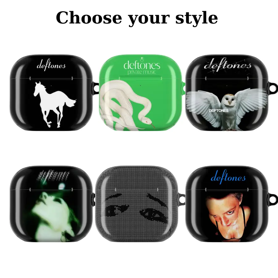 Deft0nes Album AirPods Case -  Gothic Grunge Y2k Emo Cover for AirPods 1-4 and AirPods Pro Case, Shockproof Protective Sleeve for AirPods