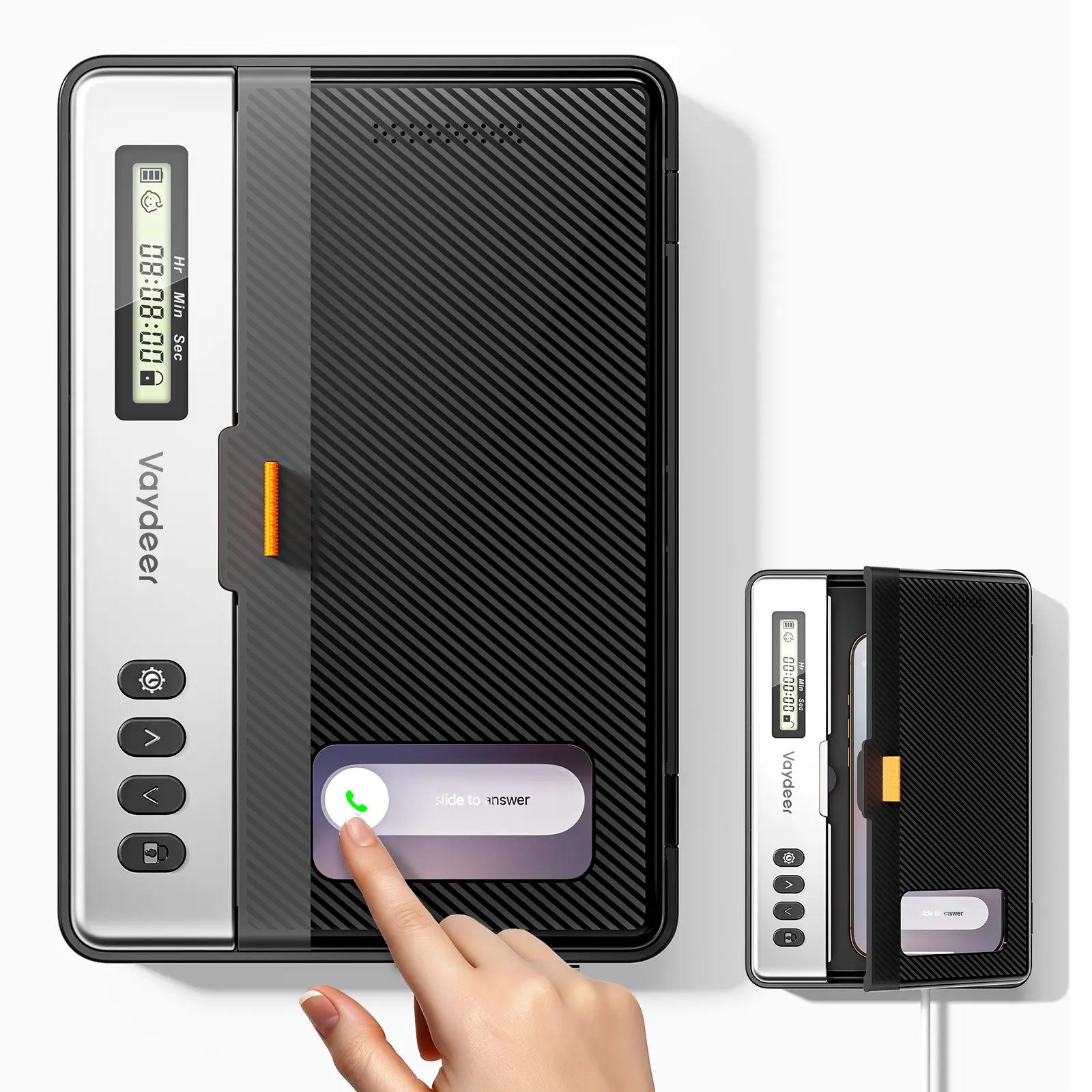 Vaydeer Phone Lock Box with Timer, 99-Hour Lock Up to 80-Day Use and 150-Day Standby, Fits Most Phones up to 6.9 in, Emergency Unlock Option, Study and Work