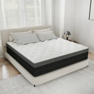 Summervibes Hybrid Mattress in a Box 10/12/14 Inch - Medium Firm Memory Foam & Pocket Coils, Motion Isolation & Edge Support Pressure Relief (Twin/Full/Queen/King)