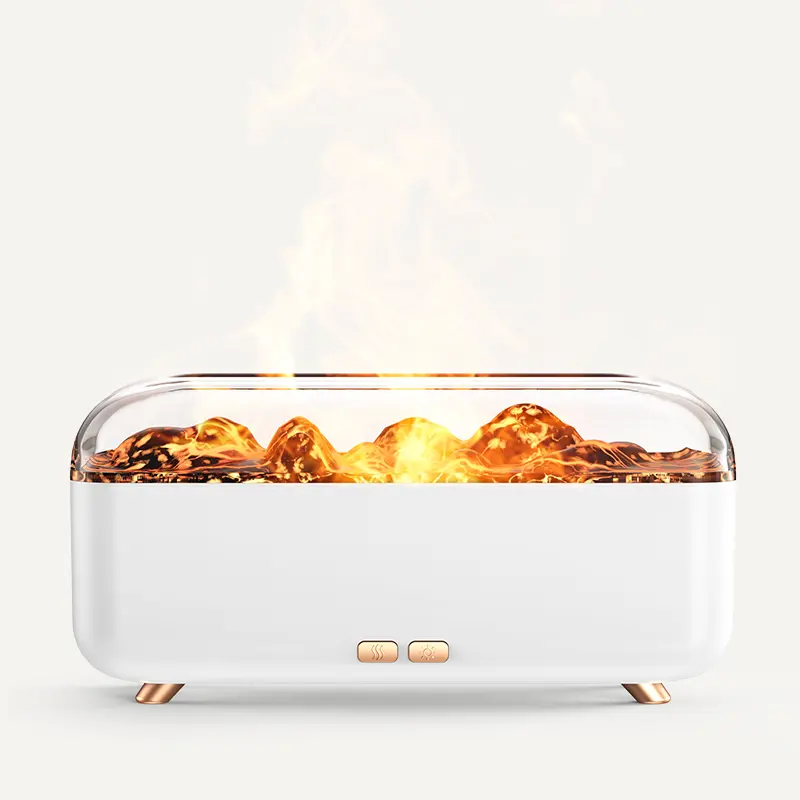 Fireplace Humidifier & Flame Diffuser - 300ML Transparent Essential Oil Diffuser with 7-Color Ambient Light, Timer & Auto-Off, Aromatherapy for Home, Bedroom, Office - Multifunction
