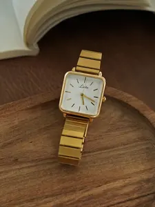 1 piece of gold retro simple elegant women's modern fashionable wristwatch, stainless steel strap quartz watch square dial casual fashion waterproof women's watch, suitable for daily wear dinner and other occasions to decorate the wrist