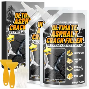 Asphalt Crack Filler, 2.65LB High Elasticity Cement Crack Filler, Self Leveling  Repair Sealant for Driveway, Walkway, Blacktop Concrete Joint, Outdoor Quick Drying Sealer - Black
