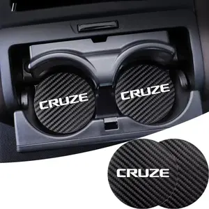 For Chevrolet CRUZE 2Pcs Car Coaster Water Cup Bottle Holder Anti-slip Pad Mat Silica Gel Bottle Holder Pad