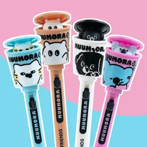 Cute Wind Tin Pen Set, Rollerball Pen Set, High-Quality Creative Student Stationery, Quick-Dry Ink, Ideal for Writing & Testing, Pack of 4