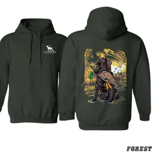 Wild Southern Duck Dog Hoodie – Hunting Retriever Graphic Pullover Sweatshirt, Outdoor Country Unisex Outfit for Cabin Life, Ranch, Duck Hunting Season