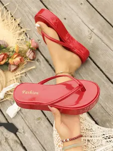 Comfortable Platform Flip Flops for Ladies  Lightweight Wedge Sandals with Non-Slip Sole, Perfect for Walking, Shopping & Summer Trips, Daily Fashion Footwear