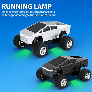 1:64 Mini Alloy RC Monster Truck, 2.4Ghz & APP Control, Rechargeable RC Car with Lights, Silver