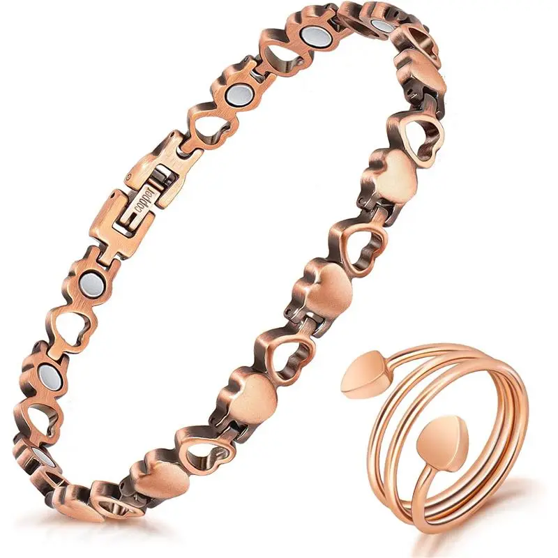 Magnetic Copper Bracelets for Women   Magnetic Bracelets, 100% Solid Pure Copper Bracelet Heart Monitor Heart Rate Monitor Wearable Tech Wearable Tech Gadgets