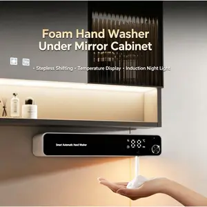 Touchless Automatic Foaming Soap Dispenser Wall Mounted – No Drill Install, Smart Sensor with Night Light, Eliminate Germs & Messy Sinks, Perfect for Kids & Busy Families, Hands-Free Hygienic Solution for Bathroom & Kitchen