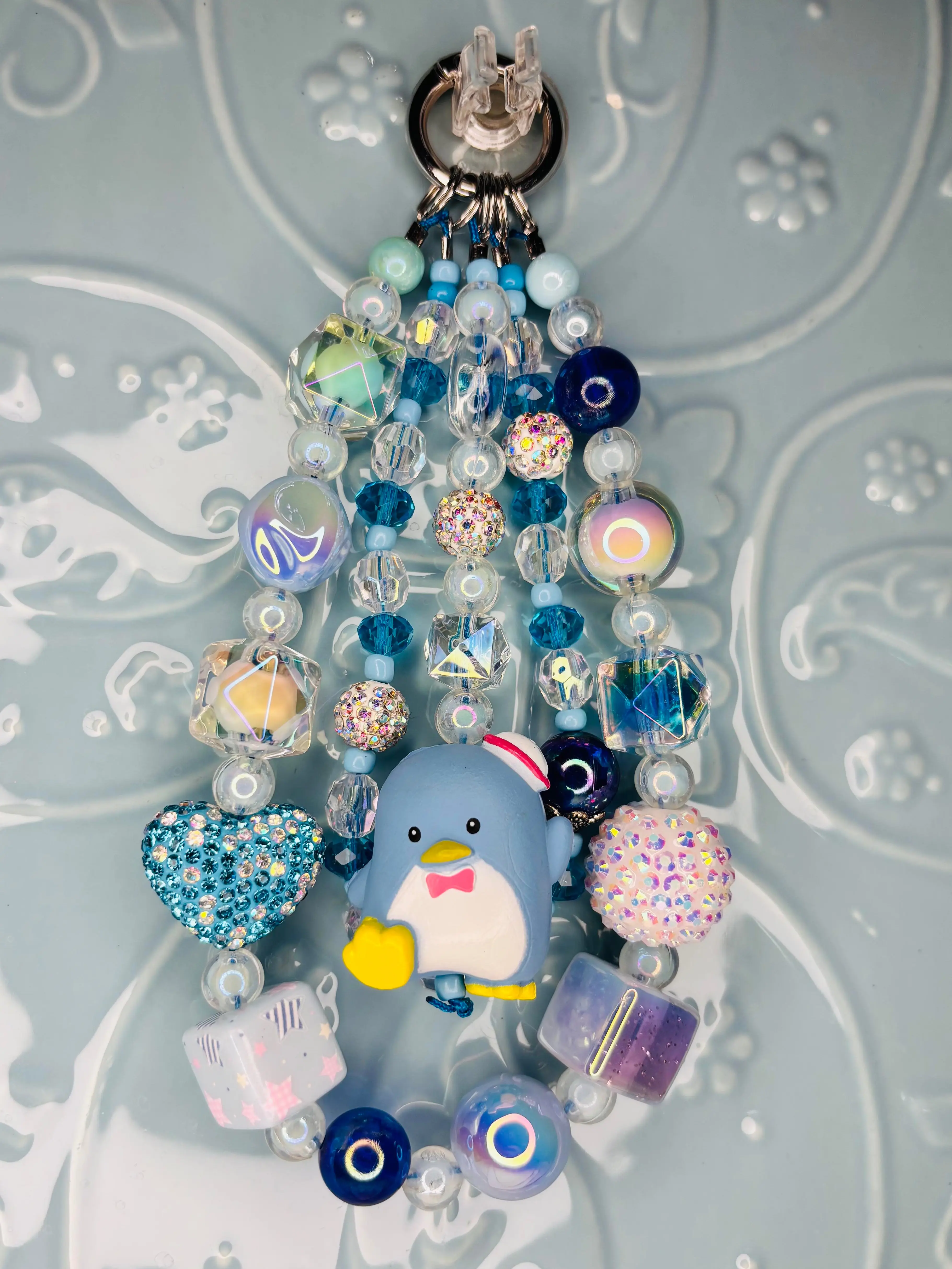 Cute Blue Penguin Bag Charm Adorable Custom Charm for Purses & Handbags Versatile Design Perfect Gift for Friends and Family
