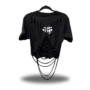 ROAD RASH DIAMOND CUT BLACK CROP TOP