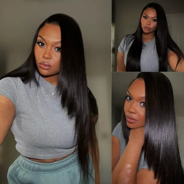 AliPearl Wig Natural Black Color Sleek Straight with Layers 5x5 Lace Closure Wig 250% Density Pre Cut Pre Plucked Ready To Go Glueless Human Hair Wig #TikTokShopBackToSchool #SoHoChic