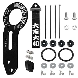 Rear Tow Hook Receiver Hitch Quick Release Heavy Duty Multi Function Towing Hook for Most Vehicles Black