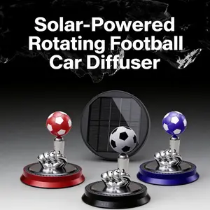 Solar-Powered Football-Shaped Fragrance Diffuser | Car Ornament & Air Freshener  | Stylish Car Interior Accessory | Dual-Use Car & Home Air Purifier | Dashboard Football Commemorative Gift