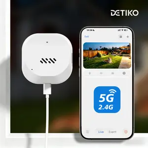 DETIKO 2K Window Security Camera,Dual-Band 2.4GHz/5GHz WiFi Indoor Camera for Home Security,Full Color Night Vision Through Glass, Person & Motion Detection,Magnetic Sticker No-Drill Easy Install,24/7 Recording,Local & Cloud Storage,Family Sharing,911