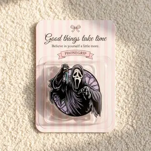 Spooky Ghost Mobile Phone Grip & Stand, Cute Kawaii Durable Phone Accessory for Horror Fans with Easy Installation