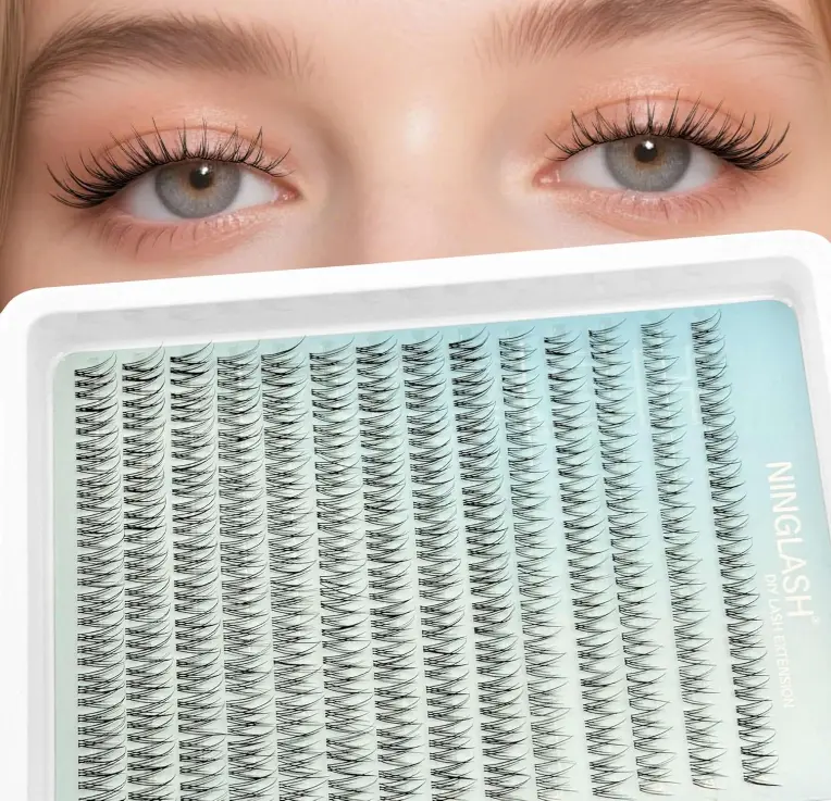 Natural Lash Clusters Wispy Eyelash Cluster 8-12mm Short Lash Clusters Natural Look C Curl Lash Extensions Clear Band 168pcs DIY Eyelash Extension