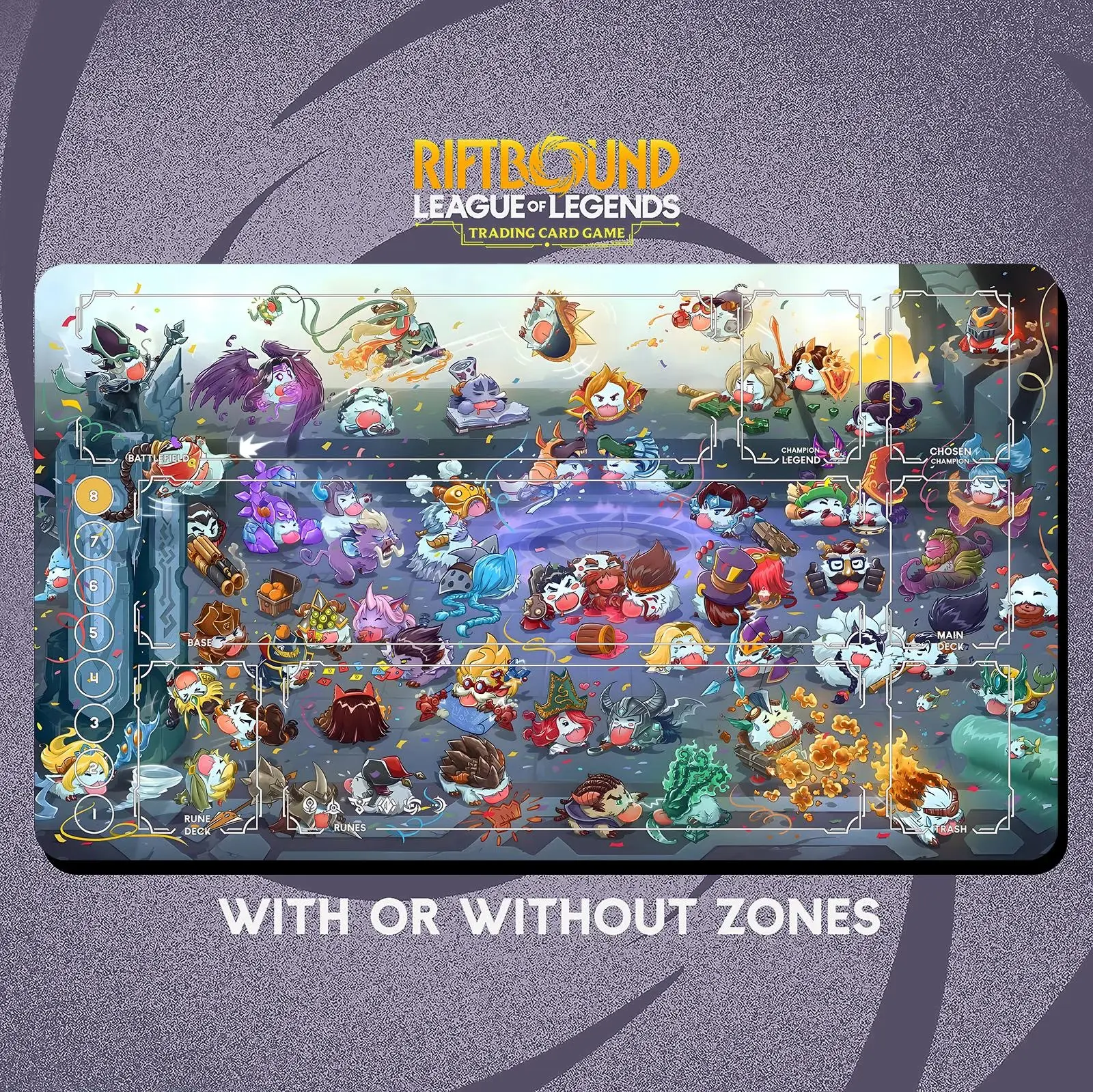 Playmat Super Smash Poro Melee Stitched Edges, Riftbound Trading Card Game