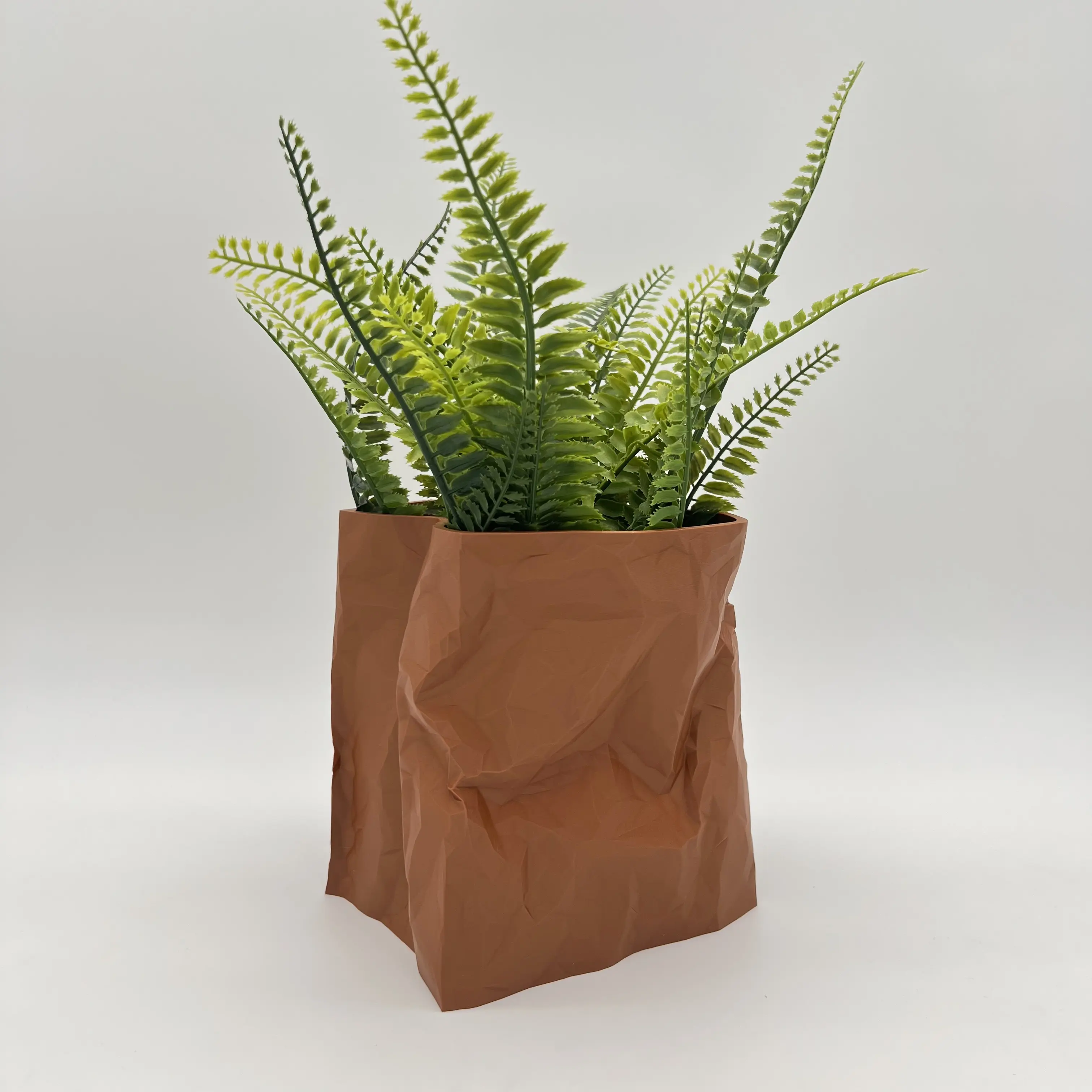 Crush Bag- 3D Printed Paper Bag Planter with Drainage Holes