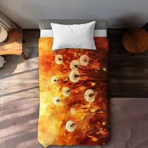 Conscious Sales C1DCTXLW7EF3GQ Dandelion Fire Yellow Twin Size Extra Long Duvet Cover - Stylish Home Decor